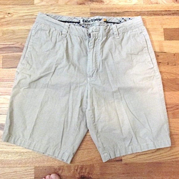 Tailor Vintage Khaki Cotton Shorts, Size 32 - Picture 1 of 5